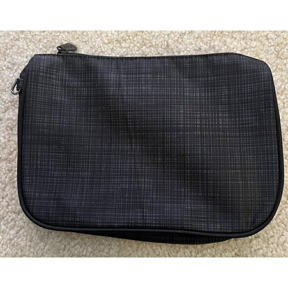 Thirty-One Gray Makeup Bag Tote Black Classic Travel Pouch Handbag Organizer - Picture 1 of 6